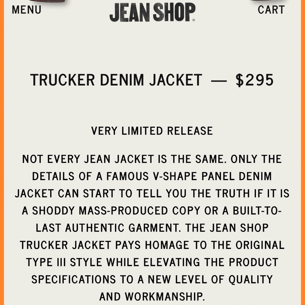 Vintage Jean Shop Jacket Selvedge Denim Trucker NYC - Picture 5 of 16